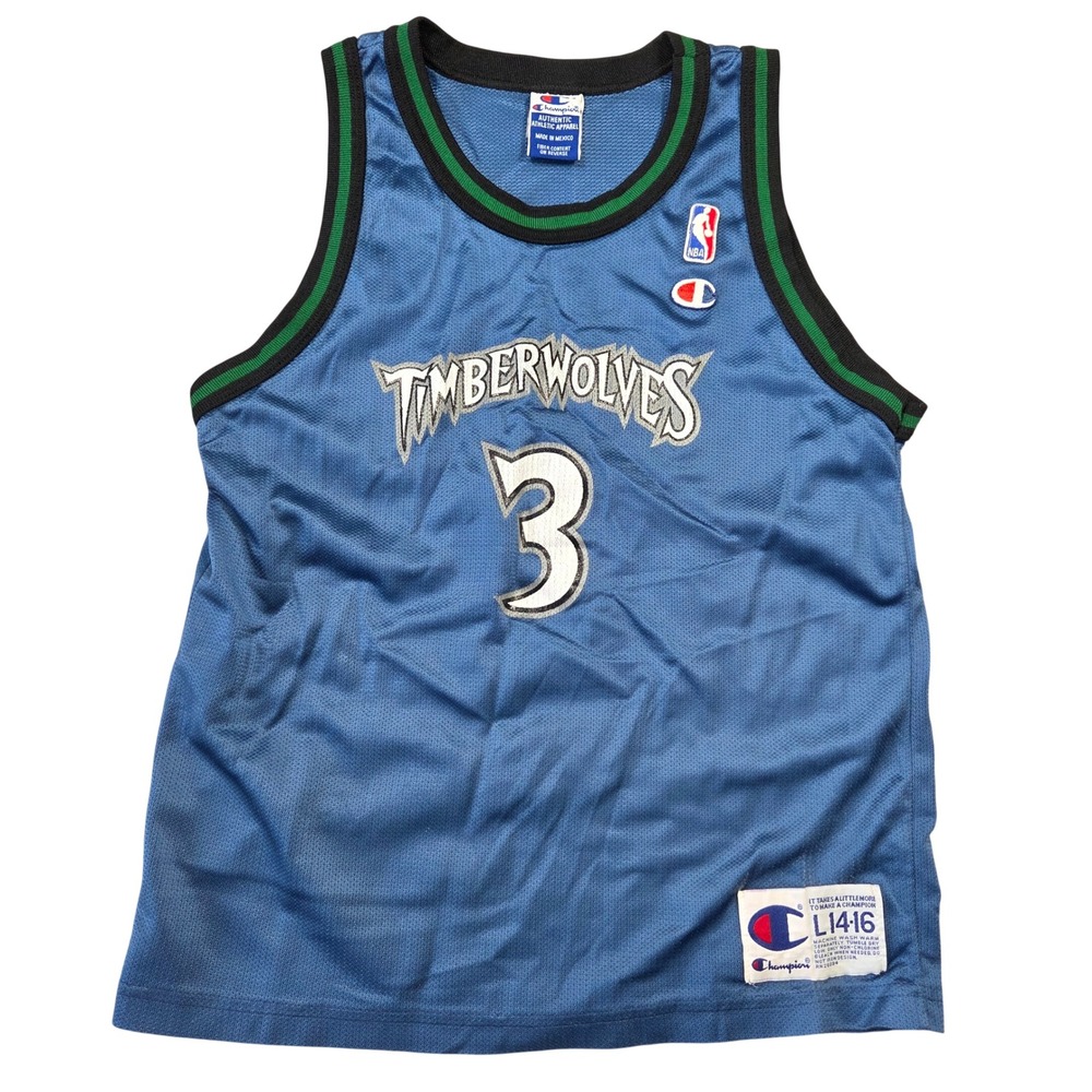 Vintage Champion Minnesota Timberwolves Stephon Marbury Jersey Youth L 14-16